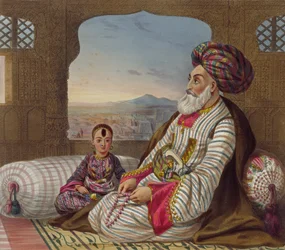 Dost Mahommed (1793-1863) King of Caubul and His Youngest Son, Plate 2 from 